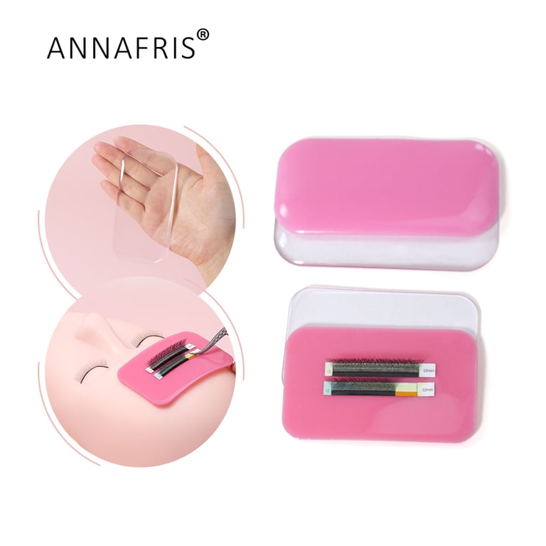 ANNAFRIS Silicone Forehead Sticking Eyelash Grafting Pallet Pad - Premium Quality Reusable Tray Holder for Lash Artists - Easy to Clean, Eco-Friendly, and Portable - Soft, Flexible, and Durable Silicone Material for Comfortable and Stable Eyelash Extension Application