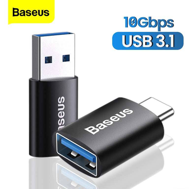 Baseus USB 3.1 Type C OTG Adapter - High-Speed Data Transfer, Universal Compatibility, OTG Functionality, Durable Design, Compact and Portable - 10Gbps Fast Syncing for MacBook, Samsung, Xiaomi - USB C Male to USB A Female Converter