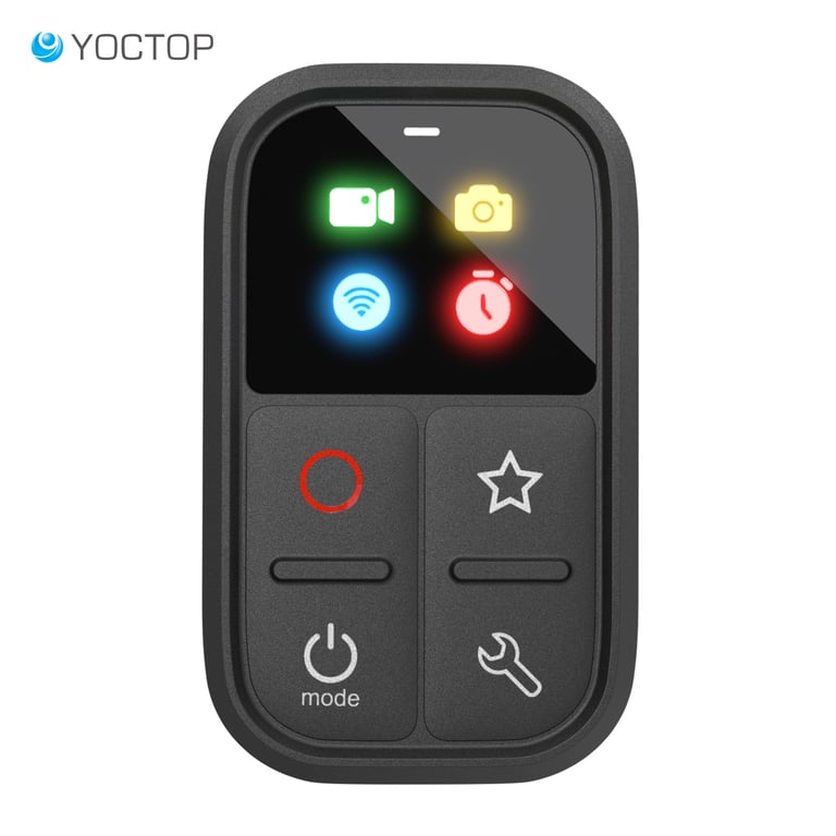 YOCTOP Bluetooth Smart Remote Control for GoPro Hero13, 12, 11, 10, 9, 8, Max - Convenient Hands-Free Operation, Voice Control, Time-Lapse Recording - Mounting Stick & Wrist Strap Included - Durable Design for Outdoor Adventures & Creative Flexibility