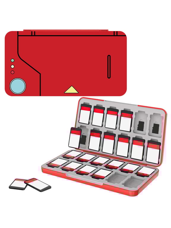 Red 24-in-1 Switch Game Card Cassette Reader with Advanced Magnetic Absorption Technology, Compact and Portable Design, Durable Construction, Easy to Use, Compatible with a Wide Range of Switch Games