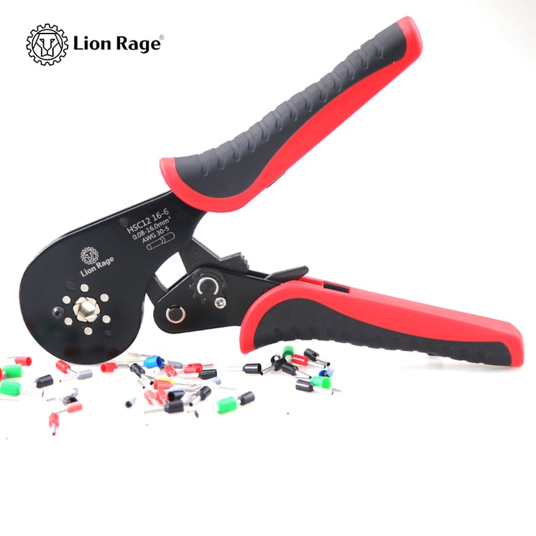 High-Quality Ferrule Crimping Tool HSC12 16-6 for Tubular Terminals and Electrical Clamps - Precision Crimping, Durable Construction, Ergonomic Design, Easy to Use Mini Pliers for Automotive, Marine, and Industrial Projects - Handles Wire Sizes 0.08mm² to 16mm² (30-5AWG)
