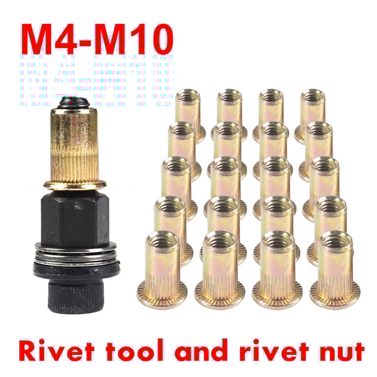 21pcs+1pc Hand Rivet Nut Manual Riveter Tool with Versatile Nut Sizes M4-M10 for Efficient and Easy Installation Process, High-Quality Construction for Long-Lasting Performance, Ergonomic Design, Convenient Accessory Set for Various Projects