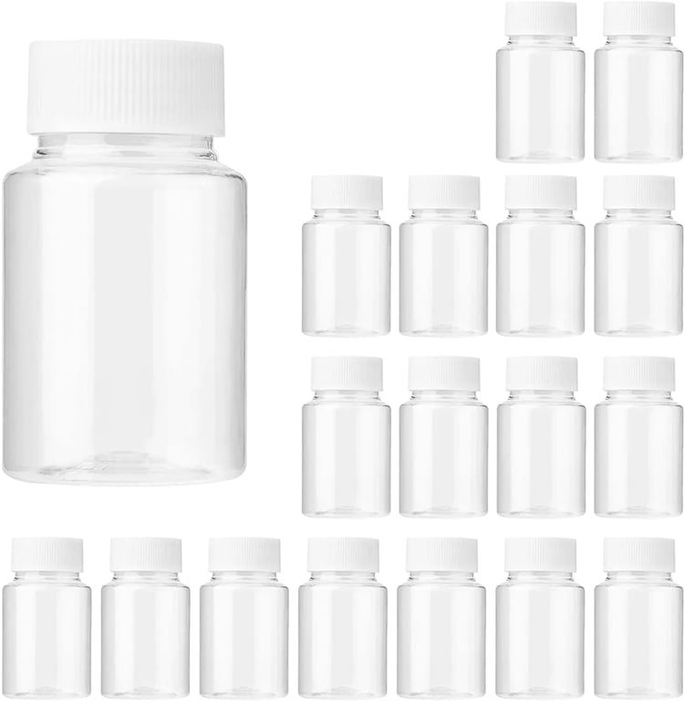 10-Piece Refillable Seal Bottles Set with Multi-Size Options (15ml to 100ml) - Durable Plastic Material, Secure Screw Caps, Transparent Design - Ideal for Essential Oils, Perfumes, Chemicals, Reagents - Versatile Storage Containers for Sensitive Substances