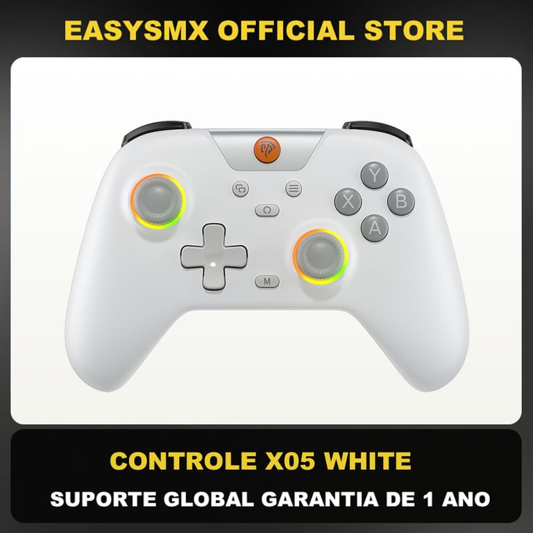 EasySMX X05 Wireless Gamepad with Multi-Platform Compatibility, Bluetooth Connectivity, RGB Light Effects, Hall Effect Sensors, and Ergonomic Design for PC, Phone, Switch, Steam - Enhancing Gaming Experience with Precise Control and Comfort for Long Sessions