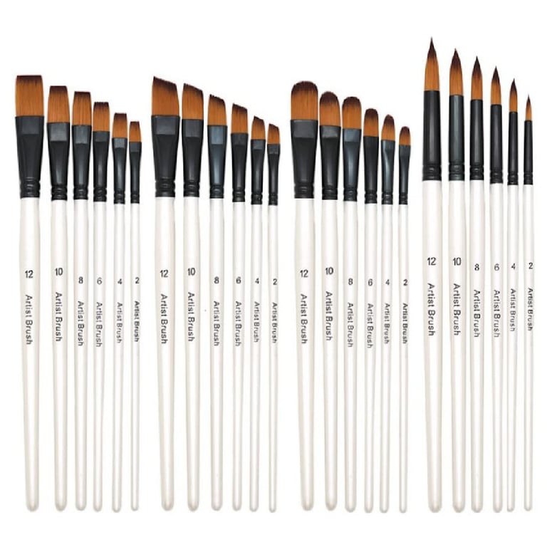 BOMEIJIA Versatile Paint Brushes Set - Round, Flat, Angle, Filbert - Acrylic, Watercolor, Oil, Gouache - Premium Quality Synthetic Bristles - Ergonomic Handles for Comfort - Easy to Clean - Wide Application for Beginners and Professionals - Durable and Long-Lasting Performance