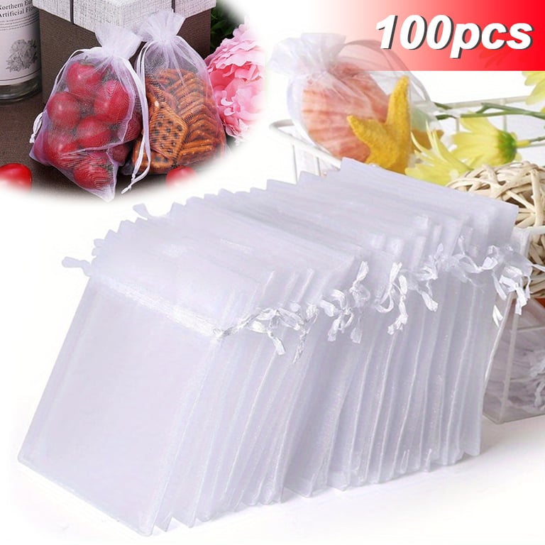 100 Assorted Colors Organza Bags - High-Quality Sheer Drawstring Pouches for Jewelry, Candies, Trinkets - Perfect for Weddings, Birthdays, Christmas - Fine Mesh Design - Convenient Drawstring Closure - 4 x 6 Inches - Pack of 100