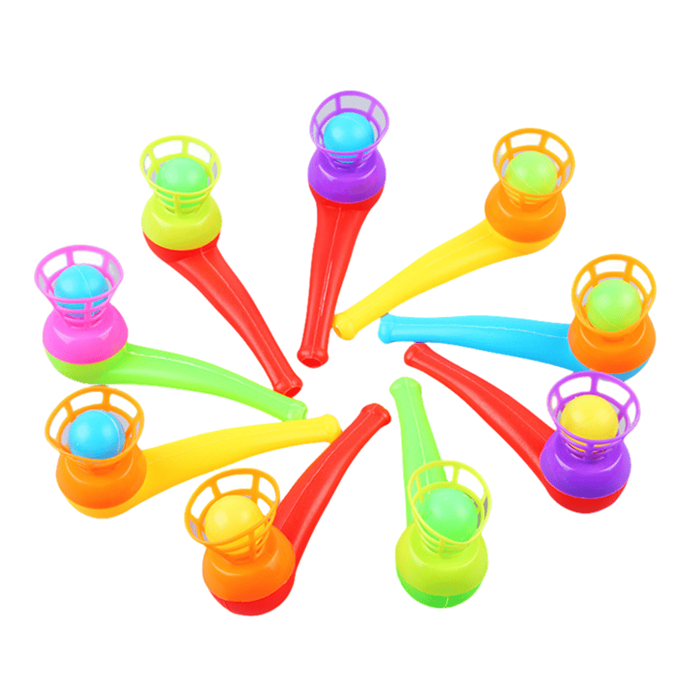 12Pcs Fun Magic Blowing Pipe Floating Ball Game - Interactive Toy for Kids' Parties, Carnivals, and Christmas Gatherings - Colorful Design, Durable Construction, Perfect Party Favors - Great Addition to Piñatas - Hours of Entertainment for Children