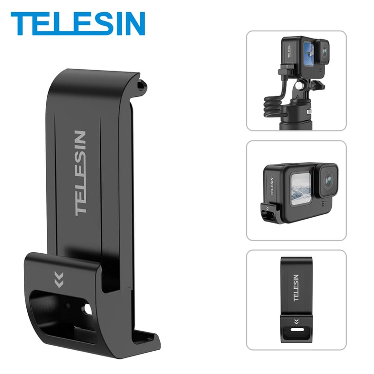 TELESIN Waterproof Side Cover for GoPro 12/11/10/9 - High-Quality Material, Easy Installation, Waterproof Design, Compatible with Type-C Charging Port - Durable Protection for Outdoor Adventures