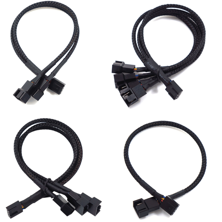High-Quality 4 Pin PWM Fan Cable Splitter with 27cm Extension Cable for Efficient Fan Control and Multiple Splitting Options - Plug-and-Play Easy Installation for Enhanced Cable Management in PC Builds