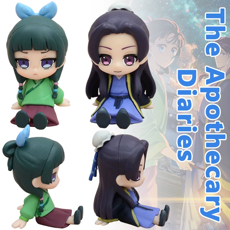 The Apothecary Diaries Mini Figure - Adorable Q Version Design with High-Quality PVC Material, Perfect for Anime Fans - Versatile Decor for Desk, Shelf, or Car - Ideal Gift for Collectors and Enthusiasts, Capturing Essence of Characters in Vibrant Detail