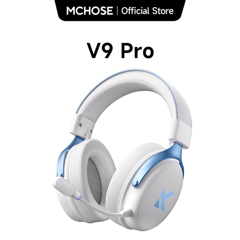 MCHOSE V9 Pro Wireless Gaming Headset with Immersive Surround Sound, Crystal Clear Communication, Low Latency Performance, Lightweight Comfort, and Universal Compatibility for PS5, PC, Nintendo Switch - Noise Cancelling Microphone, Responsive Gaming Experience, Comfortable Design for Long Sessions