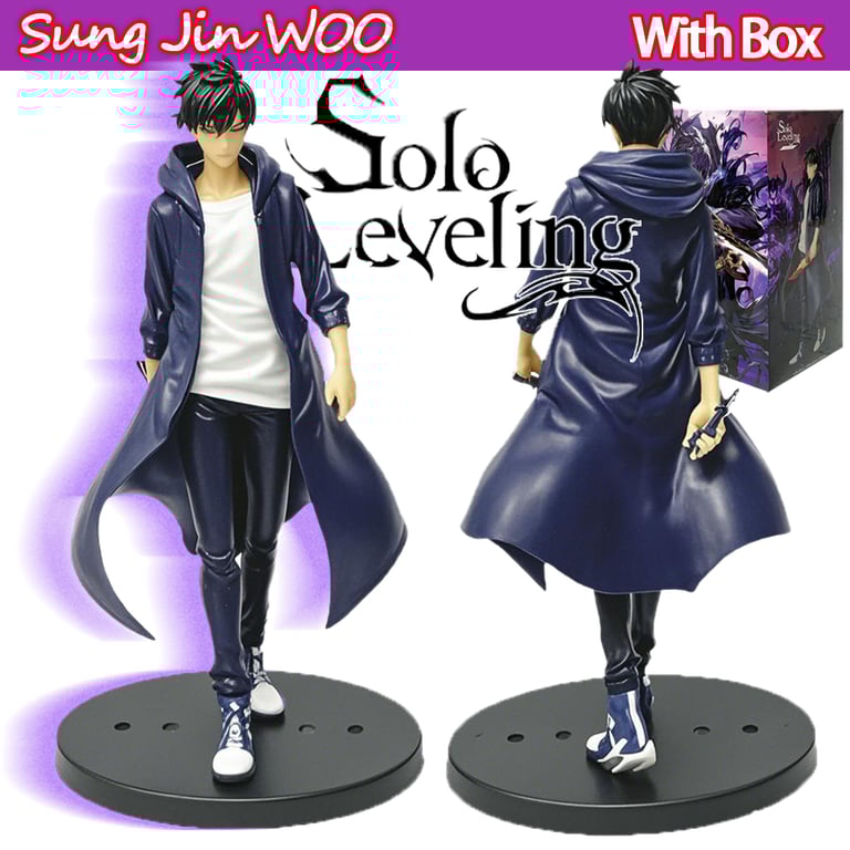 Officially Licensed Solo Leveling Sung Jinwoo PVC Action Figure - Premium Collectible 21cm Tall Dynamic Pose Anime Merchandise - Perfect Display Piece and Gift Idea for Fans - Detailed Accuracy and Durability Guaranteed