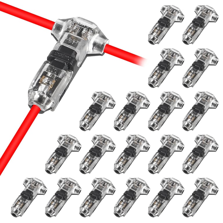 10pcs T Type 1 Pin Low Voltage Wire Connector - Easy Installation, Secure Connection, Versatile Use, Durable Construction - Solderless Splicing for Automotive, Marine, Household Projects - Pack of 10 for Efficient Wiring, Long-Lasting Performance