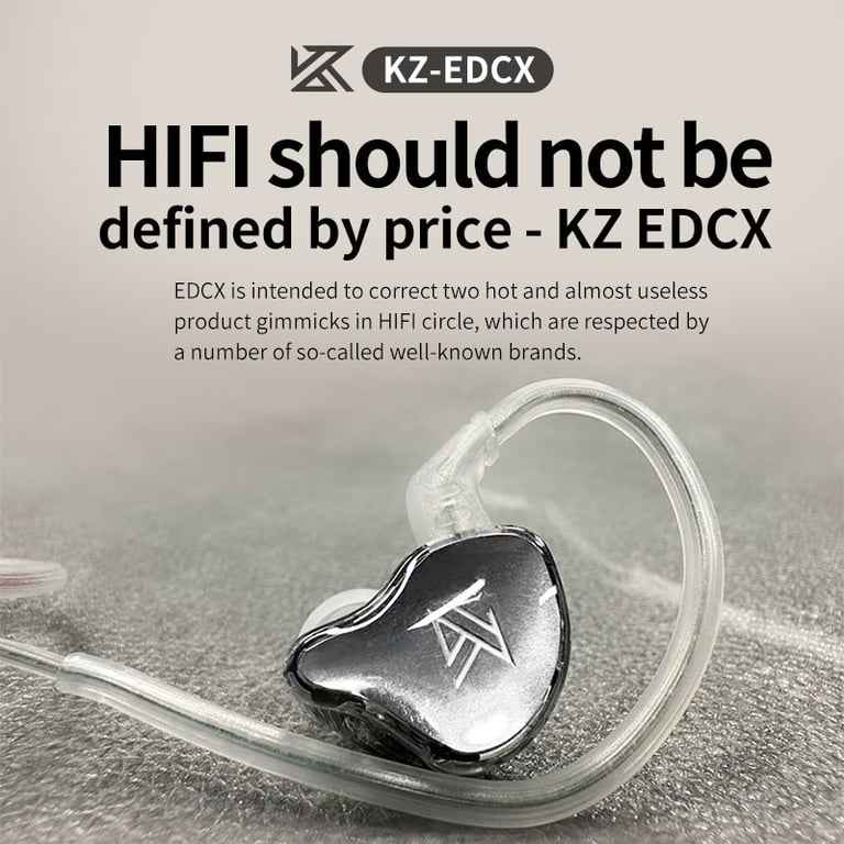 KZ EDC EDCX Wired Headset Hanging In Ear Earbuds Headphones | Crystal Clear Audio, Deep Bass, Comfortable Fit, Built-in Microphone, Noise-Canceling, Multi-Purpose Use, Durable Construction - Ideal for Music, Games, Calls, Gaming, Workouts, On-the-Go - High-Quality Sound