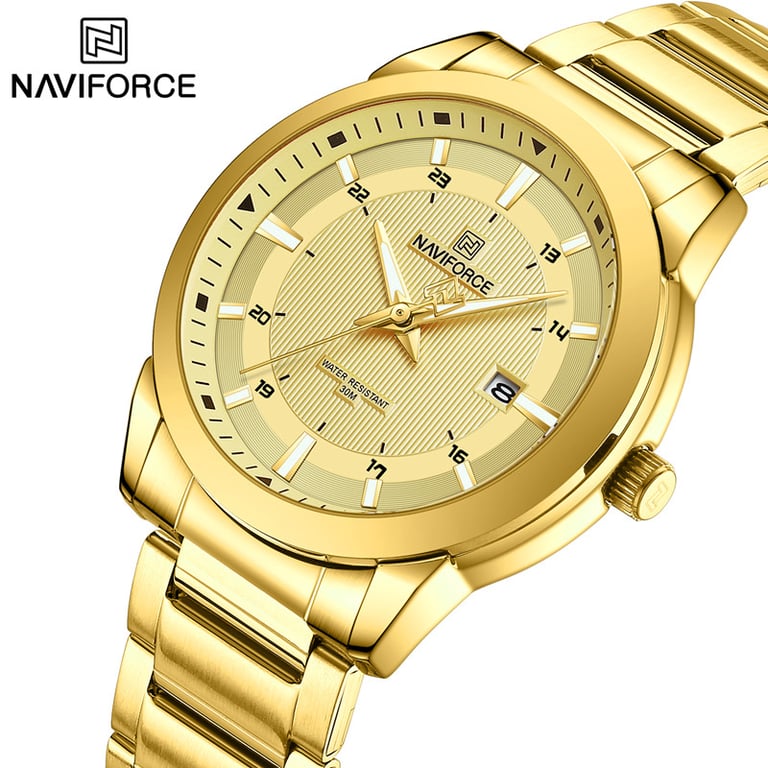 NAVIFORCE Mens Watch with Premium Stainless Steel Strap, Waterproof Luxury Design, Quartz Movement, Date Display - Ideal for Active Lifestyles and Sports Activities
