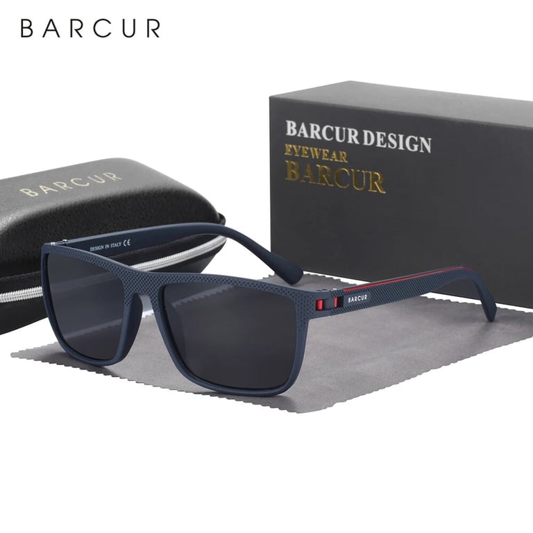 BARCUR Design TR90 Sunglasses - Modern Lightweight Polarized UVAB Protection for Men and Women - Stylish Outdoor Accessory with Durable Frame and Glare Reduction - Ideal for Sports, Beach, and Running - Eye Health and Fashion Combined