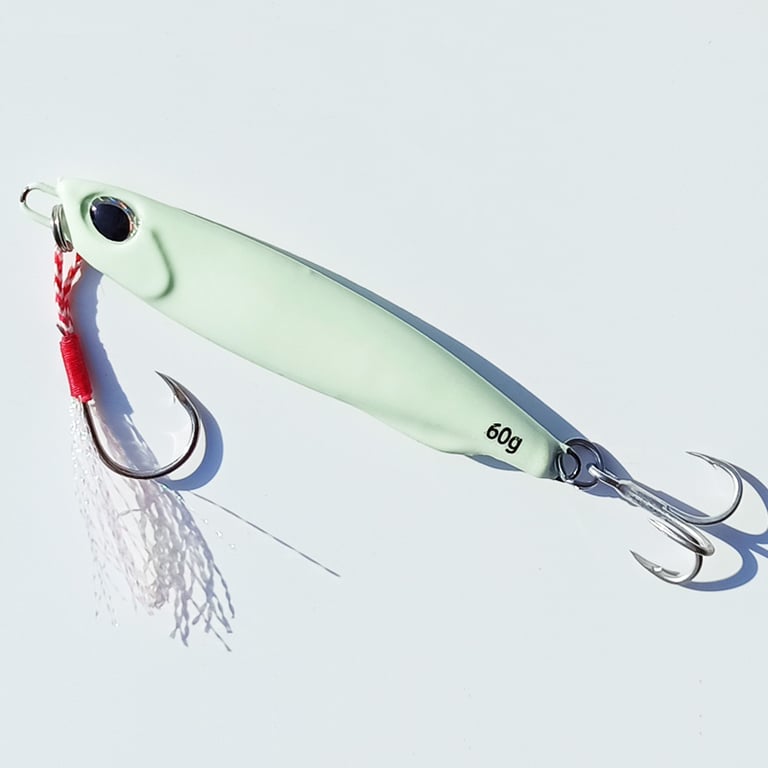 1PC Glow Metal Slow Falling Lure for Bass Fishing - Durable Shore Spoon Design, Various Weight Options, Enhanced Visibility, Expertly Crafted Artificial Bait for Saltwater and Freshwater Environments