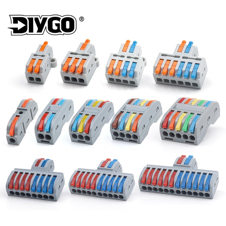 5pcs Push-In Wire Connectors Terminal Blocks Set for Quick and Tool-Free Installation - Universal Compatibility, Durable Construction, Secure Connection - Ideal for Splicing and Connecting Various Wire Sizes - Corrosion-Resistant and Long-Lasting Electrical Connectors