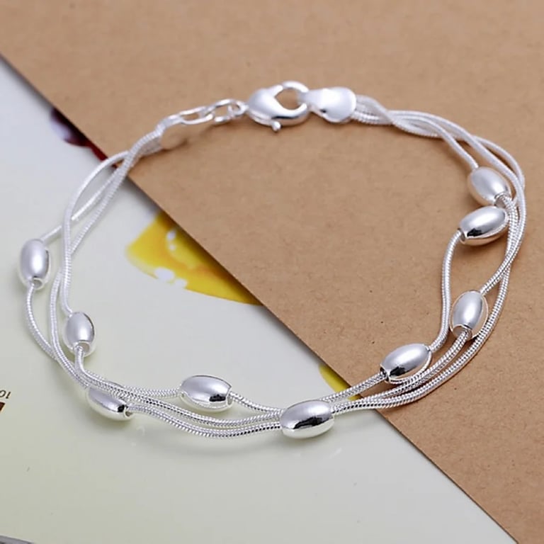 925 Sterling Silver Bead Chain Bracelet - Elegant and Sophisticated Adjustable Charm Bracelet for Women, Hypoallergenic and Tarnish-Resistant Jewelry, Perfect Gift for Special Occasions, Premium Quality Craftsmanship, Lightweight and Versatile Layering Piece
