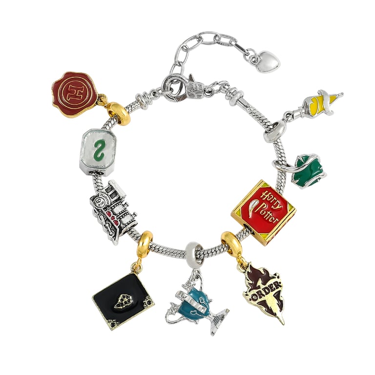 Harry Potter Slytherin Charms Bracelet with Hogwarts Academy Design - DIY Bangle for Customization - Premium Quality Materials - Perfect Gift for Fans - Stylish Accessory for Everyday Wear