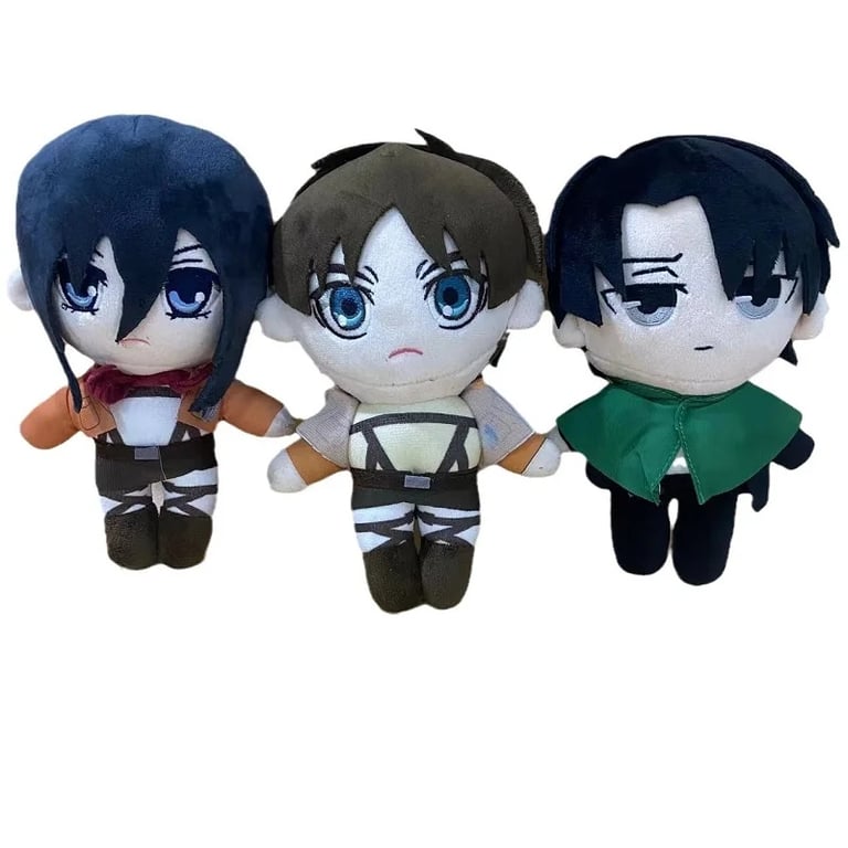 20cm Anime Attack on Titan Plush Toys Doll Kawaii Levi Eren Mikasa Cute Kawaii Collection Green Stuffed Birthday Gifts For Kids