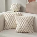 3D Pineapple Grid Turtle Pattern Plush Throw Pillowcase - Soft and Cozy Cream White Decorative Cushion Cover for Living Room, Sofa, Bedroom - Durable Construction, Easy Care - Unique Home Decor Accent Piece