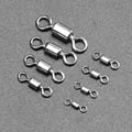 50-Piece Stainless Steel Fishing Swivels with Smooth Ball Bearing Design for Reduced Line Twist - Versatile Connectors for Various Fishing Rigs and Techniques - Easy Snap Attachments for Quick Use and Value Pack for Anglers