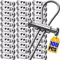 Durable Metal Copper Wire Rope Cable Clamps - Pack of 10/100, Adjustable Screw Design for 1.2mm to 2.5mm Cables - Versatile Sling Fasteners for Construction, Marine, and Hardware Projects - Easy Installation, Secure Fastening System, Reliable Support and Security