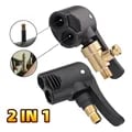 Versatile 2-In-1 Bicycle and Motorbike Pump Nozzle Hose Adapter for Presta, Schrader, and Dunlop Valves - Durable Inflator Valve Connector for Easy and Efficient Inflation - Compact and Portable Auto Accessories Tool for Cyclists and Motorbike Enthusiasts