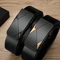 Men's High-Quality PU Leather Belt with Adjustable Automatic Buckle for Various Occasions - Durable, Stylish, and Versatile Accessory for Daily Wear, Parties, Work, and More - Available in Multiple Sizes for a Customized Fit and Secure Hold Throughout the Day