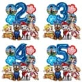 Paw Patrol Foil Balloons Set - 9pcs High-Quality Cartoon Design Balloon Kit for Kids' Birthday Parties - Chase and Skye Characters Included - Easy-to-Inflate Decorations with Number Options - Perfect Gift Idea for Paw Patrol Fans and Children