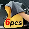 Premium Microfiber Cleaning Towels - Soft, Durable, and Absorbent Double Layer Design - Multipurpose Cleaning Tool for Cars, Windows, Furniture, and Countertops - Gentle on All Surfaces - Set Options of 1, 2, or 6 Pieces for Convenient Cleaning