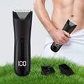 Men's Electric Groin Body Hair Trimmer with Ceramic Blade Head for Smooth and Precise Trimming, Includes 2 Guard Attachments for Customized Lengths, Wet and Dry Shaving, Gentle on Skin, Easy to Clean - Reduce Irritation and Cuts, Hygienic and Convenient Grooming Tool
