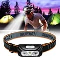 USB Rechargeable Motion Sensor Headlamp with COB LED Technology - Hands-Free Outdoor Light for Camping, Fishing, and Hiking - Adjustable Head Strap and Front Lantern Function - Eco-Friendly and Long Lasting Rechargeable Headlamp