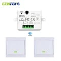 CENFAYA 433MHz Wireless Light Switch 86 Wall Panel RF Switch - Convenient Control, Versatile Voltage Compatibility, 10A Relay Receiver, No Wiring Needed, Easy Installation for Lights, Fans, Appliances - Adhesive Backing or Screw Mounting