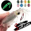 ZUKIBO Soft Squid Bait Fishing Trolling Lure - Durable 60g Luminous UV Squid Jig with Realistic Octopus Head Design for Deep Sea Boat Fishing and Trolling - Effective Wobbling Action for Versatile Saltwater Fish Species Targeting