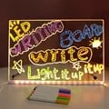 Multi-functional LED Note Board Night Light with 7 Erasable Pens for DIY Acrylic Drawing and Messages - Perfect Kids Birthday Gift Encouraging Creativity and Imagination