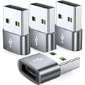 Premium 4-Pack USB C Female to USB Male Adapter Type C to USB A Charger Cable Converter Set for Fast Charging and Data Transfer - Compatible with iPhone, iPad, Samsung Galaxy, Pixel - Compact and Lightweight Design, No Additional Software Needed - Value Pack for Convenience and Versatility