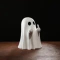 Cute Middle Finger Ghost Statue - Unique Halloween Decor for Year-Round Fun - Small and Adorable Horror Figure - Durable and High-Quality Spooky Centerpiece - Conversation Starter for Guests - Versatile Decor Piece for Themed Parties and Haunted Displays
