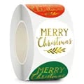 Premium Christmas Gift Sealing Stickers - 1.5 Inch Round Merry Christmas Thank You Labels - Waterproof Coated Paper - Pack of 100-500 - Ideal for Gift Bags, Envelopes, Boxes, Holiday Cards, Party Favors - Festive Design for Holiday Cheer and Durability