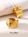 Adjustable Stainless Steel 18K Gold Plated Punk Open Ring - Designer Jewelry Accessory for Couples, Elegant and Versatile Statement Piece with Fine Craftsmanship and Luxury Finish