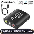 1080P AV to HDMI RCA Converter for Gaming Consoles N64, Wii, PS1/2/3, Xbox One, SNES - Plug and Play with USB Cable - Wide Compatibility - Durable and Compact Design