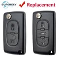 High-Quality Flip Remote Car Key Shell Case Cover for Peugeot and Citroen Models - Durable Material, Precision Fit, Stylish Design, Easy Installation - Compatible with 207, 307, 308, 407, 607, 807, C2, C3, C4, C5, C6, Xsara, Berlingo - Protect Your Key in Style