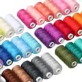 Premium Polyester Sewing Thread Set - 6 Vibrant Colors for DIY Projects, Domestic Sewing, Quilting, Crafting - Durable, Fray-Resistant Thread for Hand or Machine Sewing - Convenient Pack of 6 Spools, Easy to Store and Carry