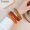Vintage Korean Cuff Style Resin Acrylic Bangles Set of 3 - Retro Charm Jewelry for Women - High-Quality Designer Charms and Round Accents - Lightweight and Durable - Versatile Styling Options - Perfect Gift Idea in Gift-Ready Box - Timeless and Elegant Accessories