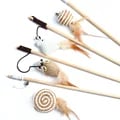 Interactive Play: Durable 1PC Teaser Feather Toy Kitten Funny Colorful Rod Cat Wand Toy - Interactive Pet Cat Supplies for Hours of Fun and Exercise - Bright, Colorful Design for Visual Stimulation - High-Quality Wood Material for Long-Lasting Entertainment - Easy-to-Use Lightweight Design for Playtime Control