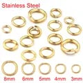 100-Piece Gold Stainless Steel Jump Rings Set - Durable DIY Jewelry Making Supplies in 4mm, 6mm, 8mm, and 10mm Sizes - Tarnish-Resistant and Corrosion-Proof - Easy-to-Use Split Design for Chains and Charms - Bulk Wholesale Lot for Cost-Effective Crafting Projects