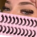 Premium Faux Mink Russian Strip Lashes 10 Pairs Pack - Luxurious DD Curl False Eyelashes for Dramatic Volume and Wispy Effect, Reusable and Easy to Apply with Flexible Band - High-Quality Material for Sustainable Beauty Routine