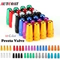 Set of 4 Premium Quality Aluminum Alloy French Valve Caps for Road, MTB, Track Racing Bikes - Durable, Easy to Replace, Enhance Aesthetic Appeal, Prevent Air Leakage - Sleek Design with Shiny Finish