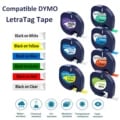 High-Quality Multi-Color Dymo LetraTag Label Tape Set for LT100H 100T Label Printer - Durable Plastic Ribbon for Vibrant Labels - Compatible with 91331 91221 - Easy Installation for Home, Office, Industrial Use - Long-Lasting, Fade-Resistant, Smudge-Proof - Organize Files, Containers, Signage